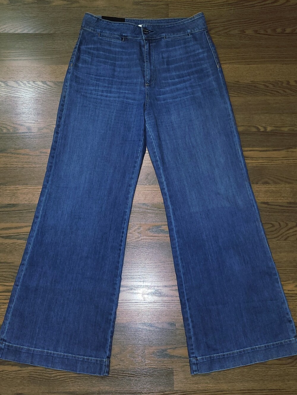 ASKK NY Brighton High-rise Super Wide Leg Mercury Blue Jeans Denim Trousers 34